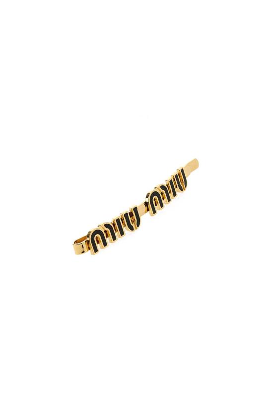 26FW 미우미우 에나멜 메탈 헤어 클립 5IF1462F6T F0002 BLACK - MIU MIU