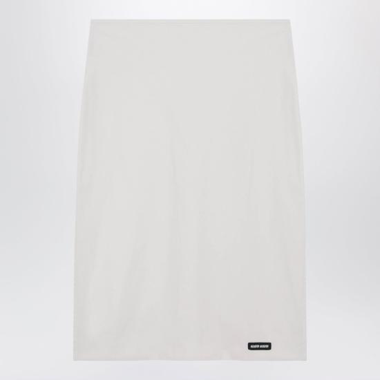 26FW 미우미우 스트레치 포플린 스커트 MG2776OOO6472 F0K74 WHITE