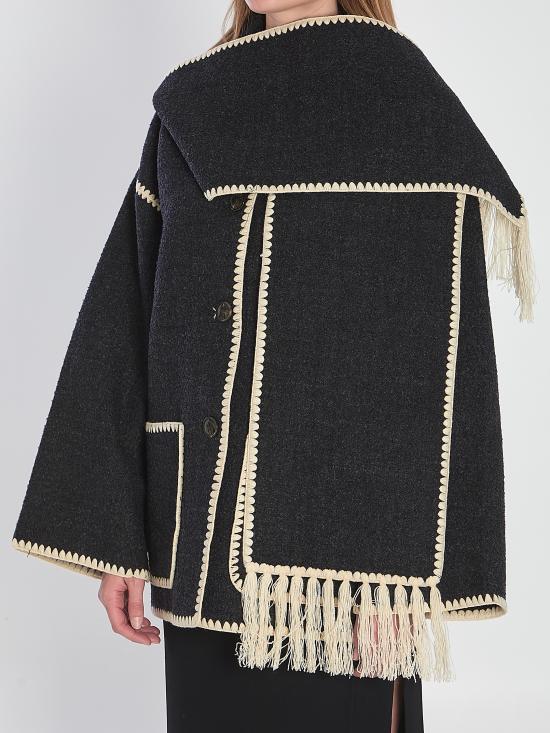 26FW 토템 자수 스카프 자켓 244WRO918FB0292 083 GREY - TOTEME