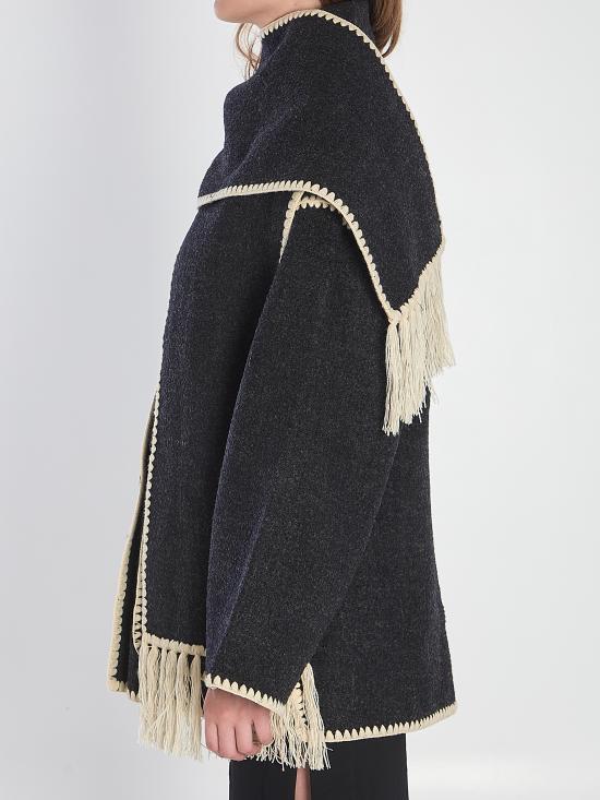 26FW 토템 자수 스카프 자켓 244WRO918FB0292 083 GREY - TOTEME