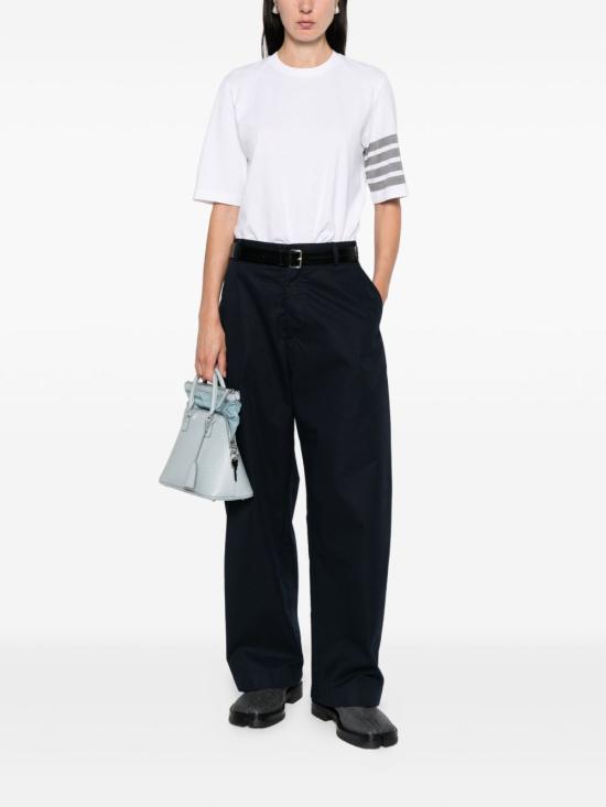 26FW 톰브라운 저지 다이애그널 숏슬리브 티셔츠 FJS102G07862 100 WHITE - THOM BROWNE