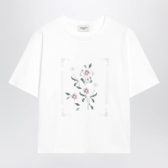 26FW 위켄드막스마라 반팔 티셔츠 WKDSALACO 003 WHITE
