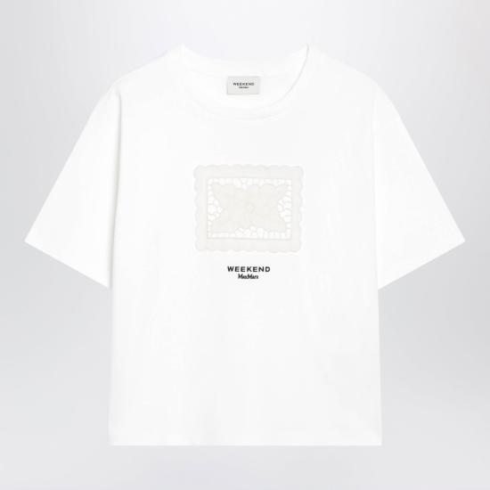26FW 위켄드막스마라 반팔 티셔츠 WKDSALACO 005 WHITE