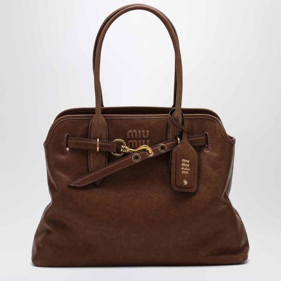 26SS 미우미우 아방뛰르 나파 레더 백 5BG291OON2BBL F0316 BROWN