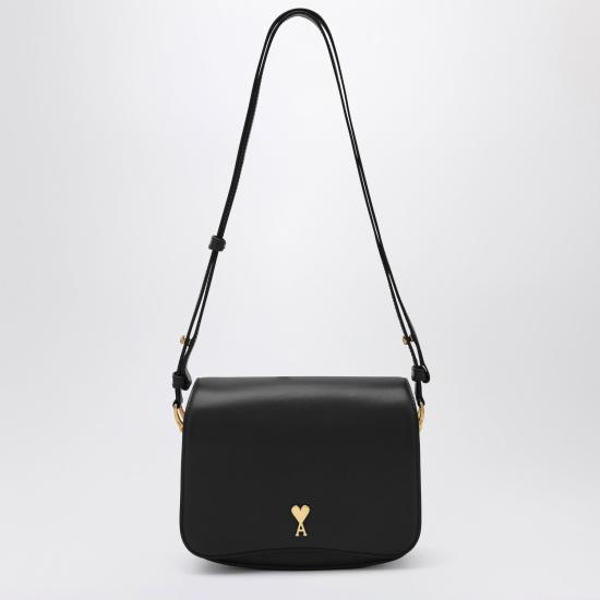 26FW 아미 스몰 하트 로고 글레이즈드 레더 파리 백 ULL717AL0208 0015 BLACK