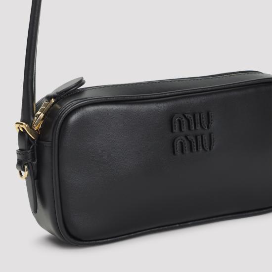 25FW 미우미우 레더 파우치 미우미우 5NE024AF8W F0002 BLACK - MIU MIU