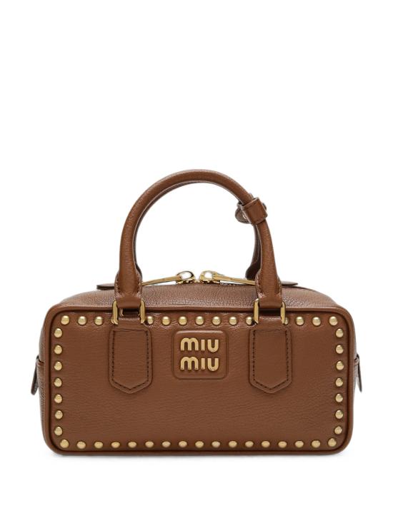 26FW 미우미우 아르카디 로고 토트백 5BB142OBO2ZSQ F0134 BROWN