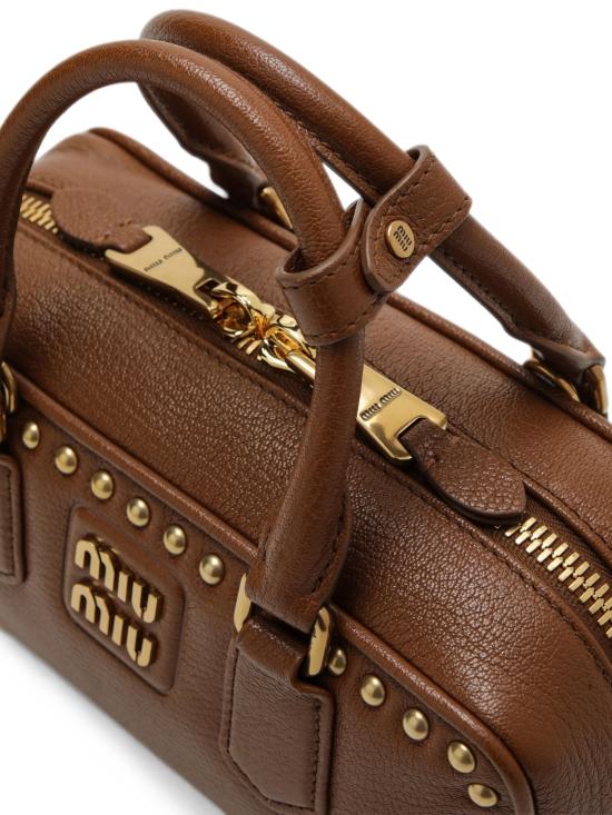 26FW 미우미우 아르카디 로고 토트백 5BB142OBO2ZSQ F0134 BROWN - MIU MIU