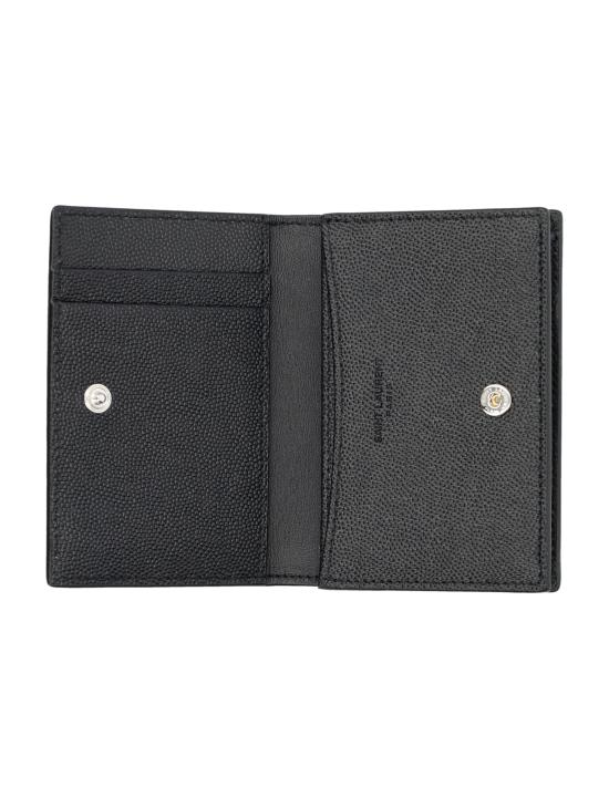 26FW 생로랑 그랑 드 뿌드르 텍스처 레더 클래식 파리 명함 케이스 469338BTY7N 1000 BLACK - SAINT LAURENT