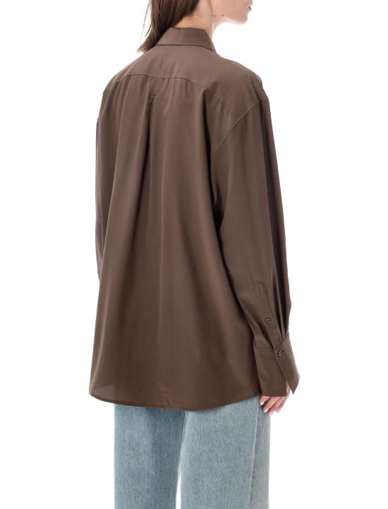 26FW 토템 새틴 크레이프 실크 셔츠 263WRT0891FB0115 102 BROWN - TOTEME