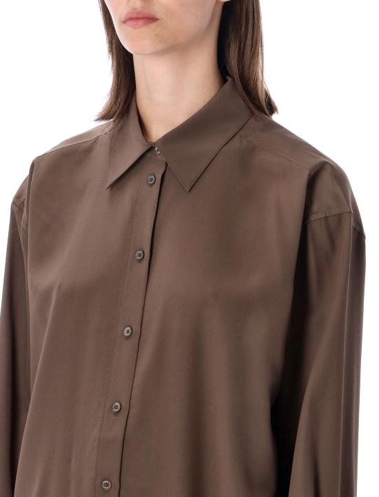 26FW 토템 새틴 크레이프 실크 셔츠 263WRT0891FB0115 102 BROWN - TOTEME