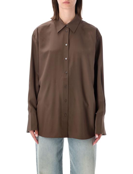 26FW 토템 새틴 크레이프 실크 셔츠 263WRT0891FB0115 102 BROWN
