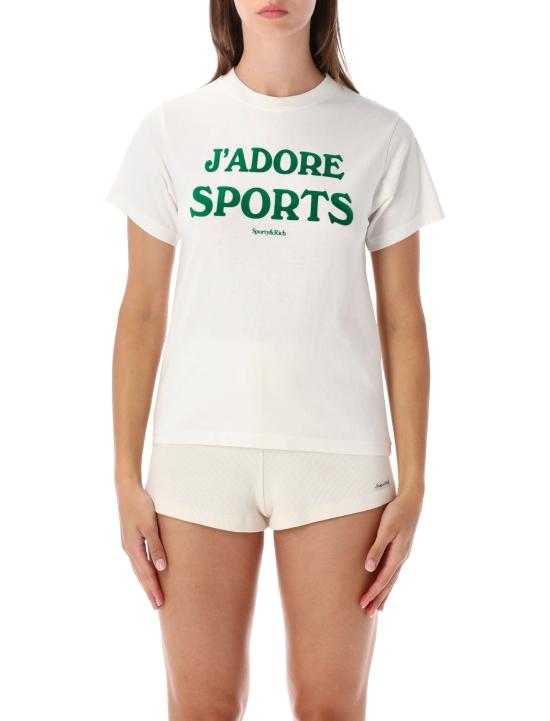 26FW 스포티앤리치 반팔 티셔츠 TO12273702WH01 48 WHITE GREEN