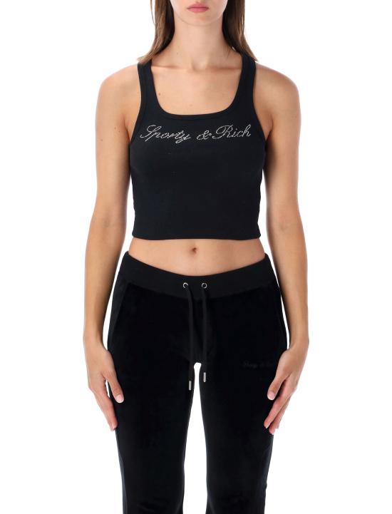26FW 스포티앤리치 반팔 티셔츠 TO11671326BA01 4 BLACK CRYSTAL