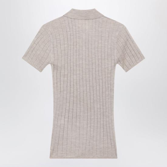 26FW 토템 리브드 캐시미어 실크 폴로 263WRT0835YA0293 031 OAT MELANGE - TOTEME