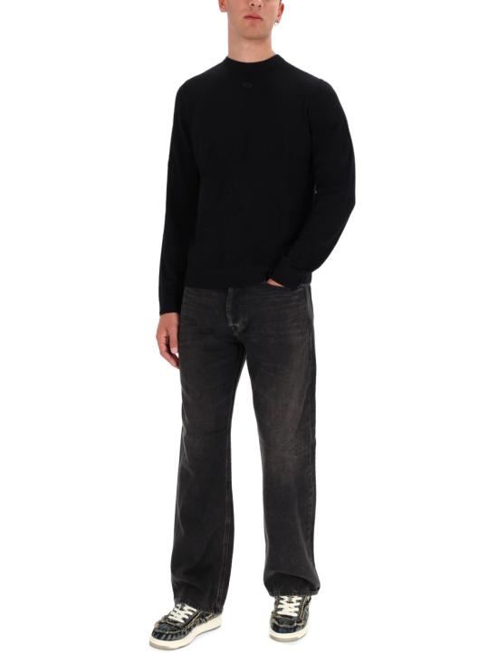 26FW 디젤 K 밸리엄 컷아웃 로고 울 점퍼 A174420DCCH 9XX BLACK - DIESEL
