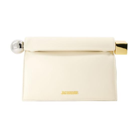 26FW 자크뮈스 론드 까레 클러치 BAW00356AC27L14115 LIGHT IVORY