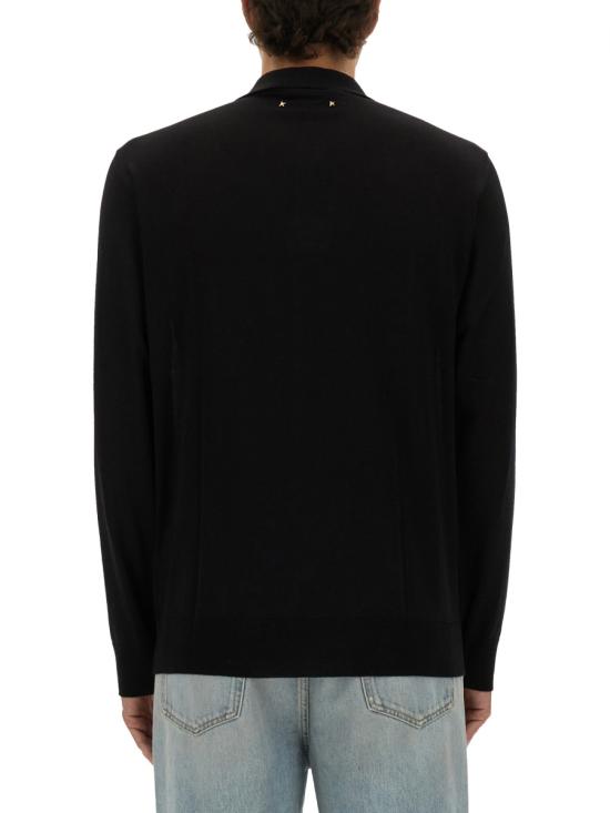 26FW 골든구스 메리노 울 롱 슬리브 폴로 셔츠 GMP01353P00104190100 BLACK - GOLDEN GOOSE