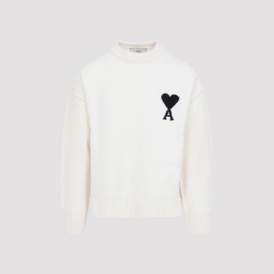 26FW 아미 빅 하트 울 크루넥 스웨터 UKS838018151 ECRU NOIR - AMI
