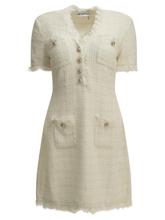26FW 셀프 포트레이트 미디 원피스 AW26146SACCREAM WHITE