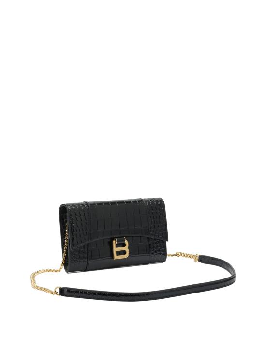 26FW 발렌시아가 아워글래스 월렛 온 체 8463432ABLU1000 BLACK - BALENCIAGA