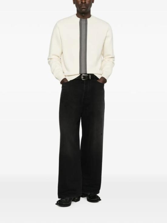 26FW 구찌 스트라이프 디테일 크루넥 울 스웨터 864572XKFG6 9052 WHITE - GUCCI