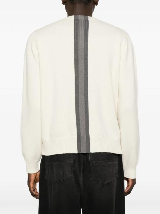 26FW 구찌 스트라이프 디테일 크루넥 울 스웨터 864572XKFG6 9052 WHITE - GUCCI