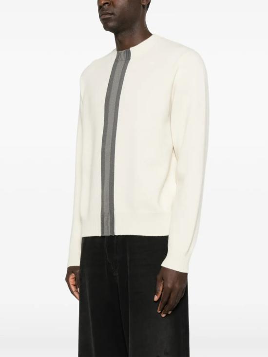 26FW 구찌 스트라이프 디테일 크루넥 울 스웨터 864572XKFG6 9052 WHITE - GUCCI