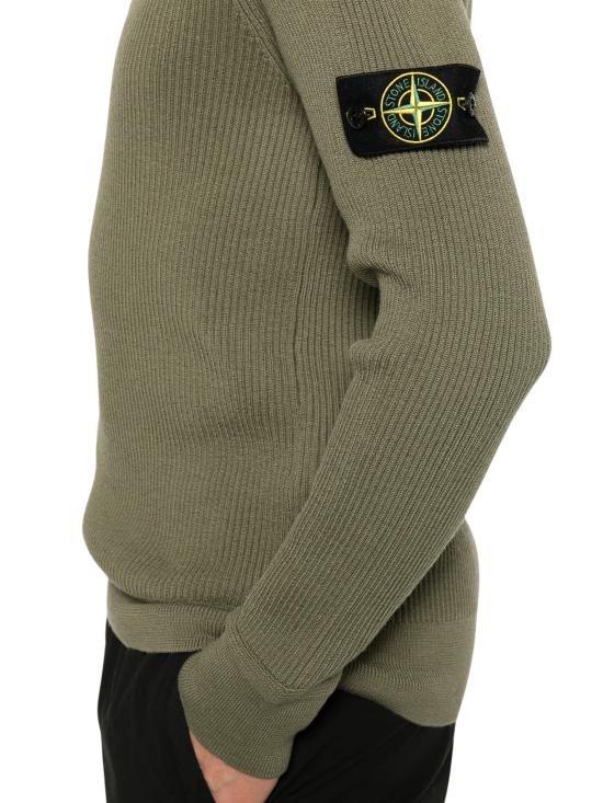 26FW 스톤 아일랜드 리브드 니트 로고 패치 스웨터 L2S155100053S00C2 V005G BROWN - STONE ISLAND