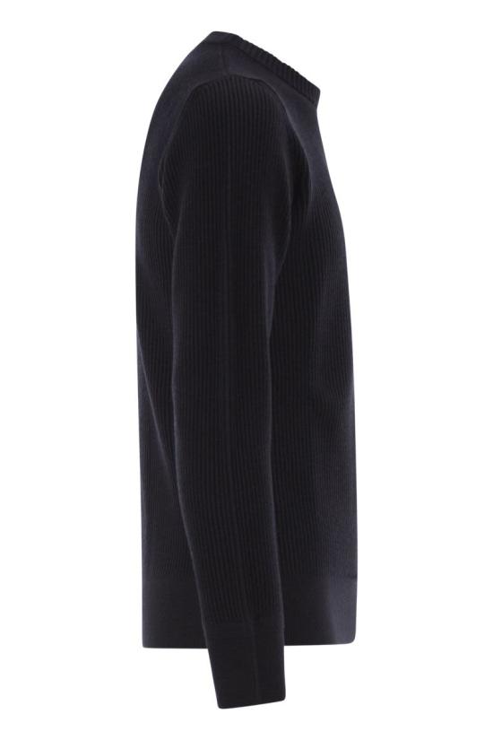 26FW 스톤 아일랜드 리브드 니트 로고 패치 스웨터 L2S155100053S00C2 V0020 BLUE - STONE ISLAND