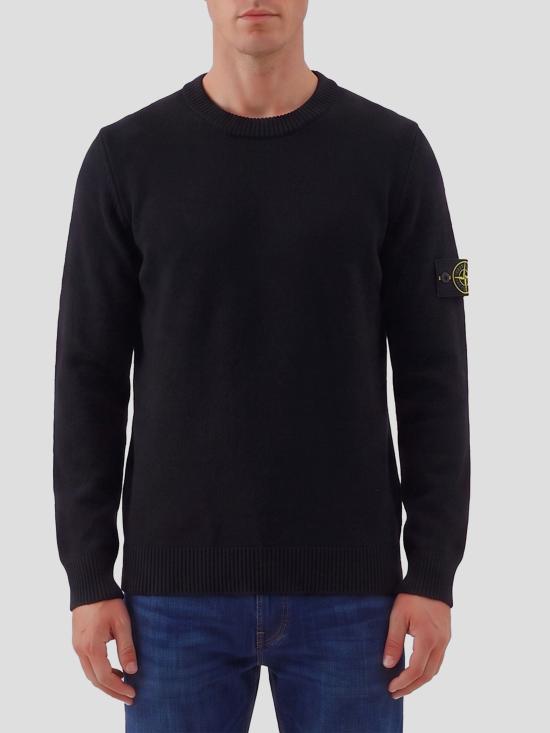26FW 스톤 아일랜드 램스울 립드 트림 레귤러 핏 크루넥 점퍼 L2S155100072S00A3 V0029 BLACK