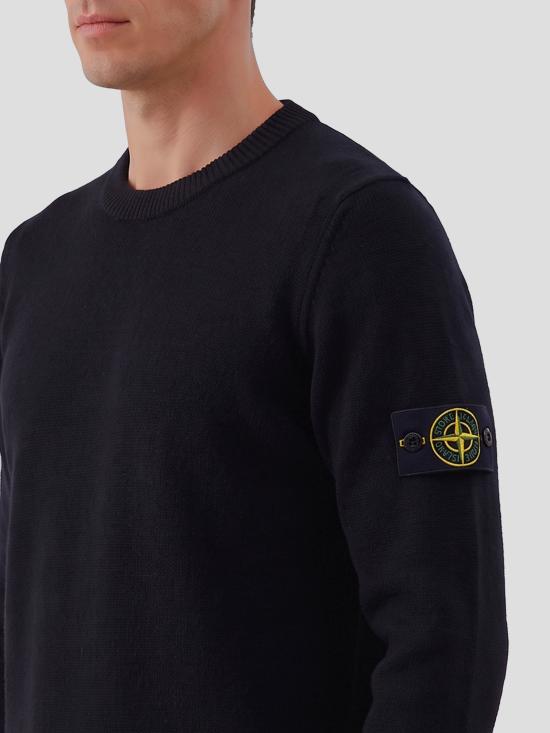26FW 스톤 아일랜드 램스울 립드 트림 레귤러 핏 크루넥 점퍼 L2S155100072S00A3 V0029 BLACK - STONE ISLAND