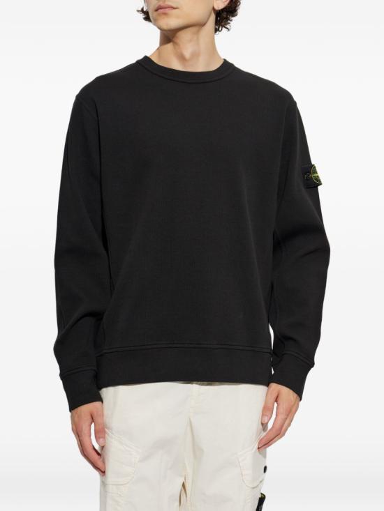 26FW 스톤 아일랜드 오가닉 코튼 인터락 맨투맨 L2S156100017S0472 V0029 BLACK - STONE ISLAND