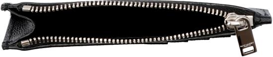 26FW 생로랑 그랑 드 뿌드르 엠보스드 레더 프라그망 지퍼 카드 케이스 609362BTY0N 1000 BLACK - SAINT LAURENT