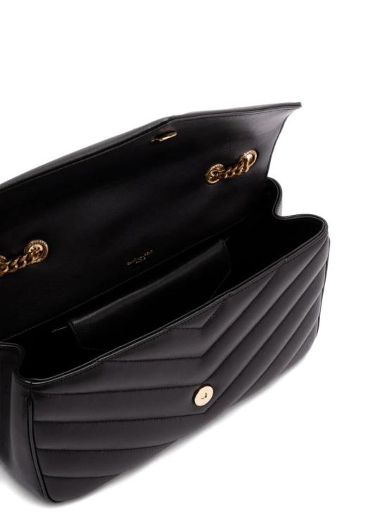26FW 생로랑 루루 마틀라세 램스킨 미디움 숄더백 801439AAEAX 1000 BLACK - SAINT LAURENT