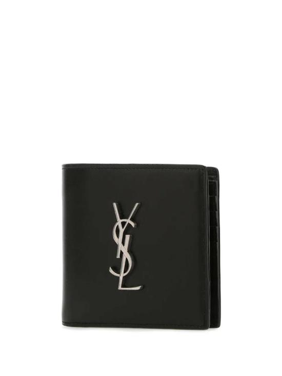 26FW 생로랑 모노그램 반지갑 4532760SX0E 1000 BLACK - SAINT LAURENT