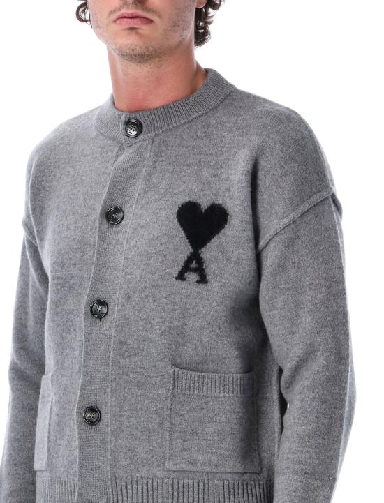 26FW 아미 ADC 크루넥 가디건 UKC368018 A273 GREY BLACK - AMI