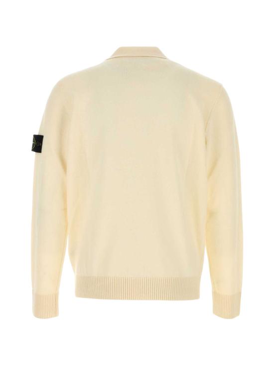26FW 스톤 아일랜드 라이트 RWS 질롱 울 버튼 플래킷 루즈 핏 폴로 칼라 스웨터 L2S155100018S00B4 V0093 IVORY - STONE ISLAND