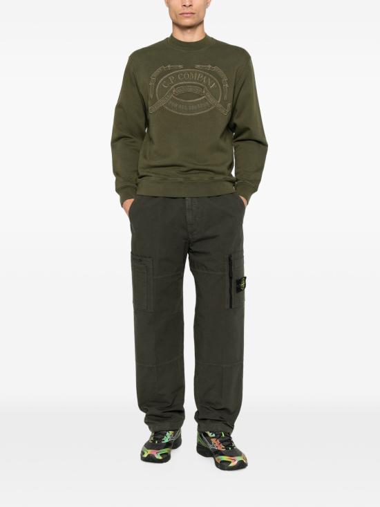 26FW 스톤 아일랜드 와펜 로고 오가닉 코튼 립스탑 루즈핏 카고 팬츠 L2S153100015S0211 V0078 COALGREY - STONE ISLAND