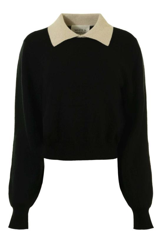 화이트 워렌 스웨터 화이트 + 워렌 콘트라스트 칼라 - WHITE + WARREN