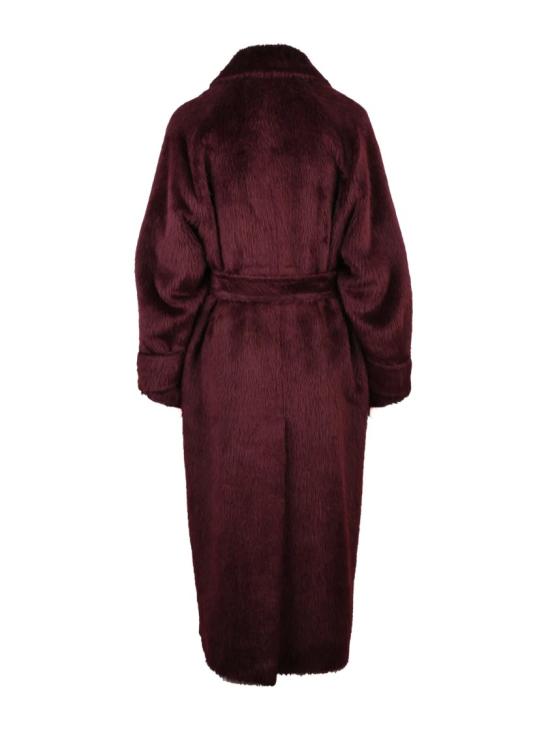 25FW 막스마라 코트 벨트 장식 레드 알파카와 울 알바타 - MAX MARA