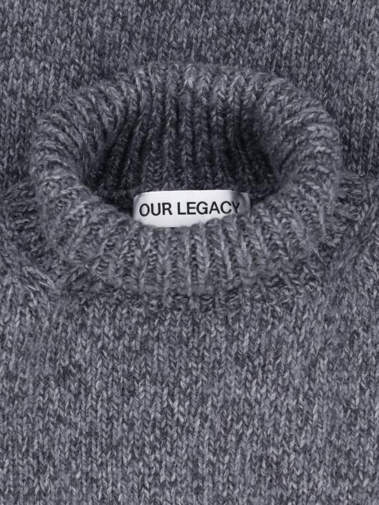 26FW 아워레가시 팝오버 터틀넥 슬럽 니트 M4263MA SLUB TWISTED ASH GREY WOOL - OUR LEGACY