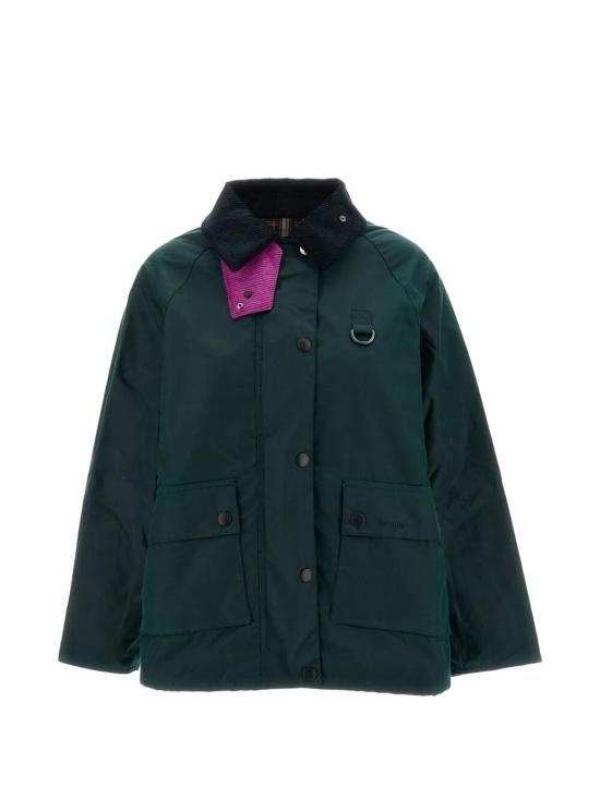 26FW 바버 트렌치 코트 LWX1600 LWX GN75 BOTT GRN HERALDRY PRINT