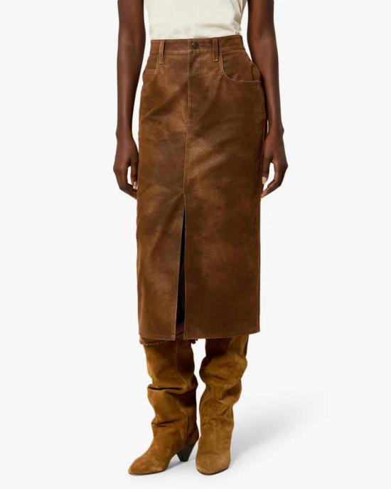  이자벨마랑 롱 스커트 Isabel Marant Bisane 스커트 브라운 - ISABEL MARANT
