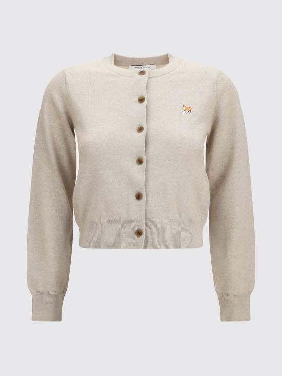 26FW 메종키츠네 베이비 폭스 메리노 레귤러 가디건 PW00502KT1181 H218 Beige - MAISON KITSUNE