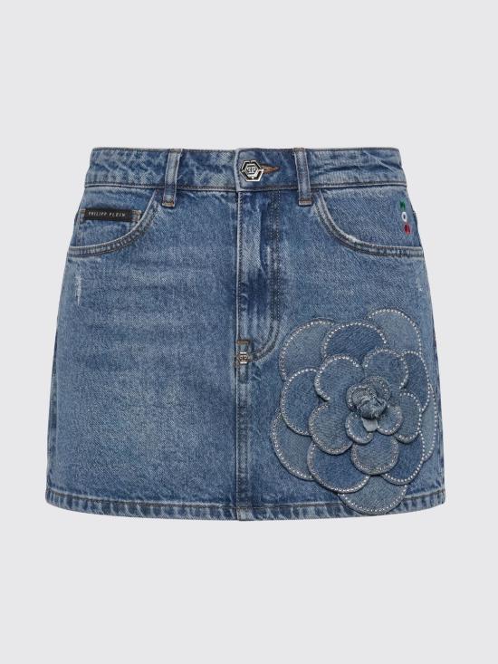 26FW 필립 플레인 스커트 FAFCWDV0257PDE004N 07LG Denim - PHILIPP PLEIN