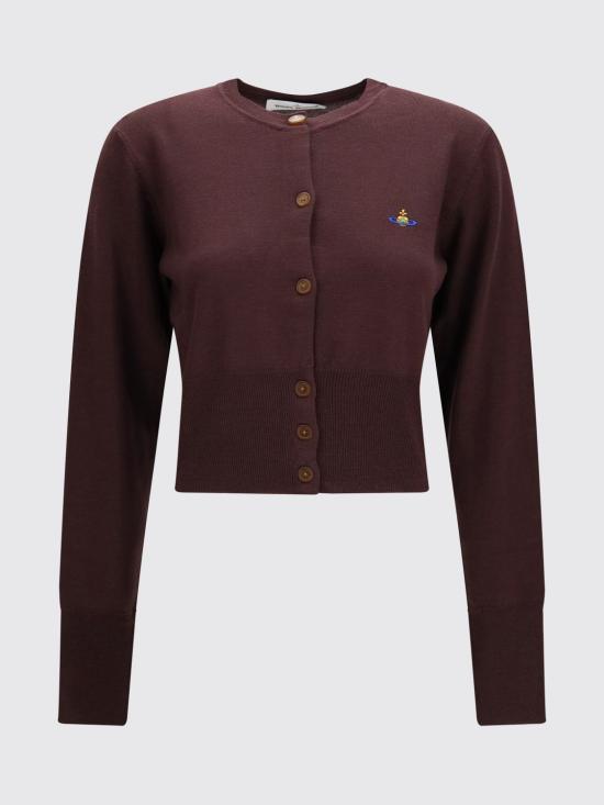 26FW 비비안웨스트우드 베아 크롭드 가디건 1803002UY005E D408 Mahogany - VIVIENNE WESTWOOD