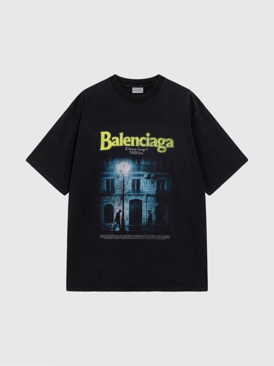 26FW 발렌시아가 디 어드레스 미디엄 핏 티셔츠 764235TUVO6 1041 Black - BALENCIAGA