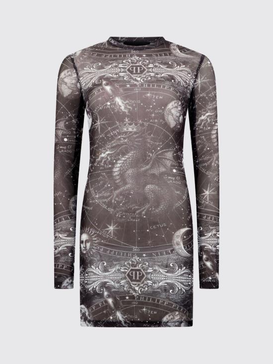 26FW 필립 플레인 롱 원피스 FAFCWRG3632PTE067N 02 Black - PHILIPP PLEIN