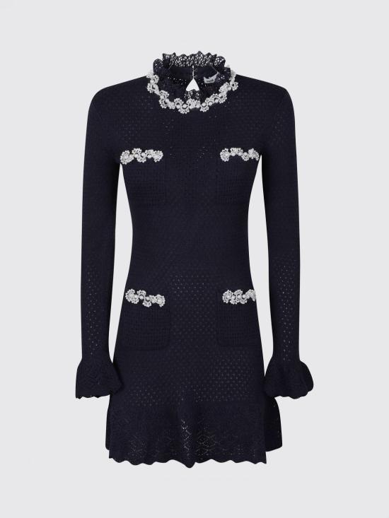 26FW 셀프 포트레이트 롱 원피스 AW26085SAN Navy - SELF PORTRAIT